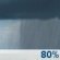 This Afternoon: Rain showers. Cloudy, with a high near 60. East wind around 9 mph. Chance of precipitation is 80%. New rainfall amounts less than a tenth of an inch possible. This Afternoon: Rain Showers